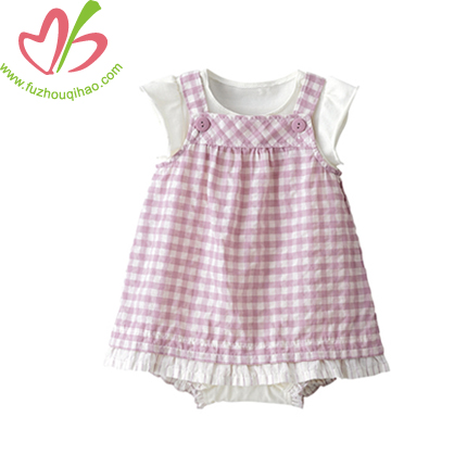 Plaid Baby Overalls Dresses Set