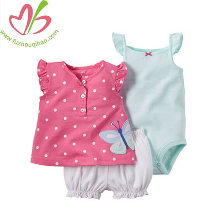 cute printed baby three pcs sets