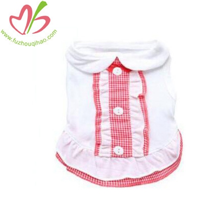 Puppy Plaid White Skirt Pet Dog Clothes