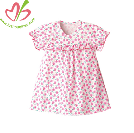 cotton baby dress romper with small flowers full printing