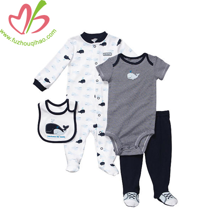 four pieces baby boy clothes sets for winter and summer