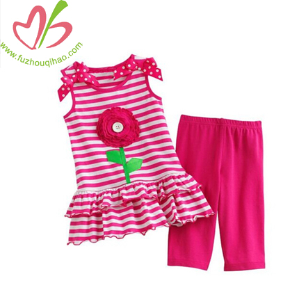 Hot Pink Gril's Stripe Flower Sets