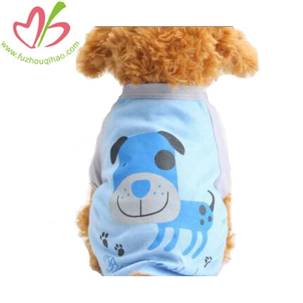 Wholesale Light Blue Printed Cartoon Dog Vest