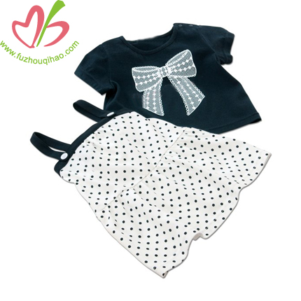 cute and comfortable girls 2pc, girls set tie dress and top