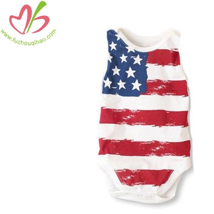 Romper Onesies With Printing Flag