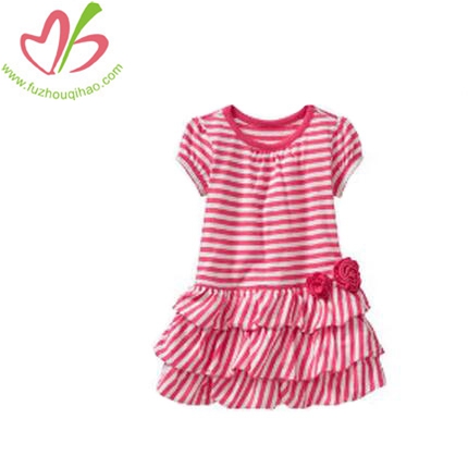 Colourful Stripe Ruffle Girl Dress