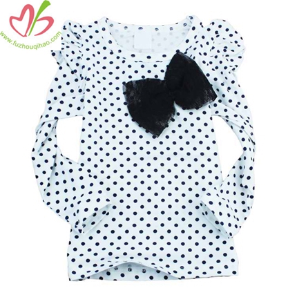 White Polkadots Girl's Blouse