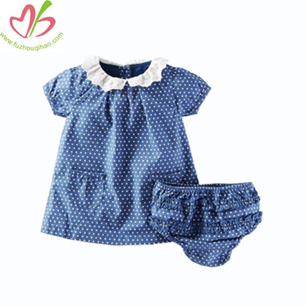 Cute Dotted Baby Blouse with Bloomer