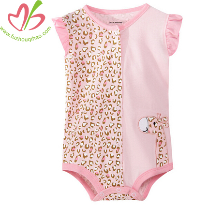 Leopard Print Pink Baby Romper