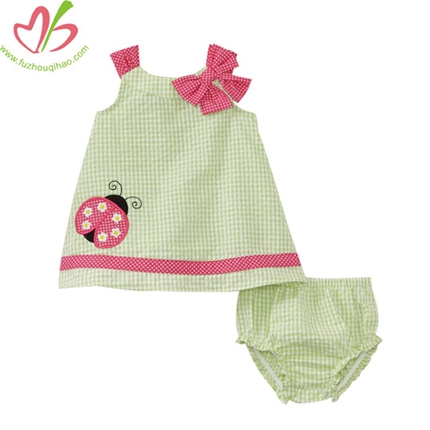 Green Pillowcase Dress with Bloomer