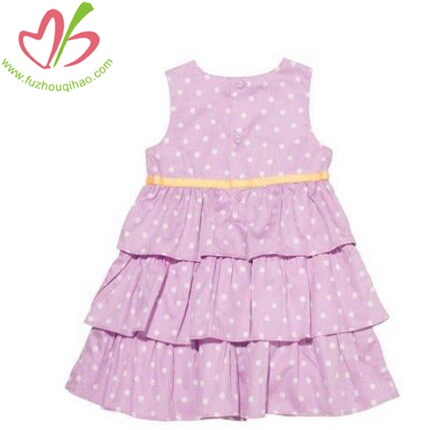 New Fashion Design polka dot Pink Girl's Cake Dress