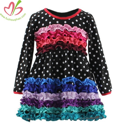 Rainbow Color Multi-ruffled Children Dress