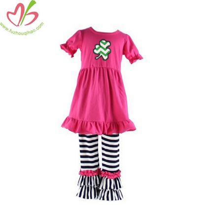 Summer Dress with Double Ruffles Pant Set