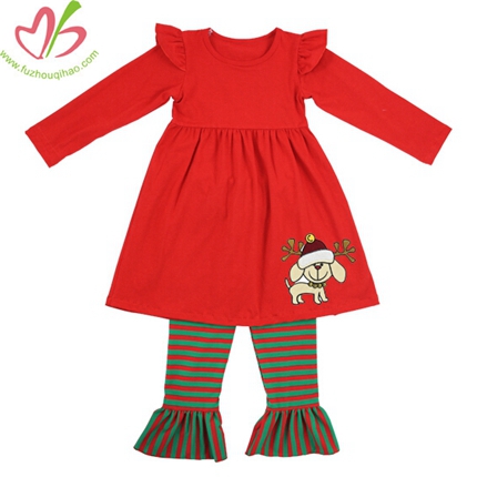 Red and Green Kids Girl's Legging Set