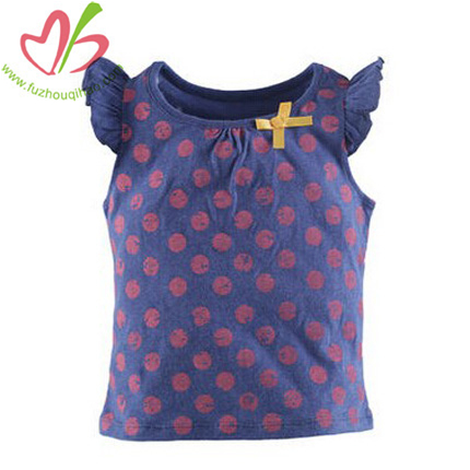 Flutter Sleeves Girls Tank Top Design with Printing