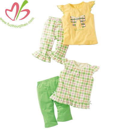 Baby Girl Costume Gingham Print Capri Set