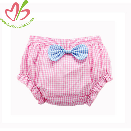 Gingham Baby Bloomer Shorts-blue,red,pink