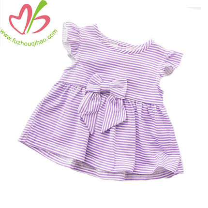 Toddle Girl Stripe Tunic Dress with big bow