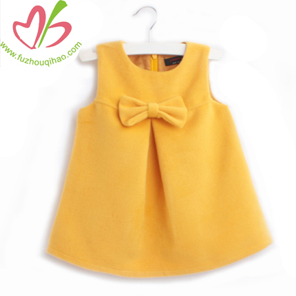 Baby Boutique Girls Yellow/Red Sleeveless Dress with Bow