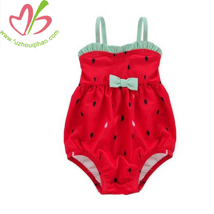 Baby Girls' Watermelon Bubble Suit Swimsuit Onesie