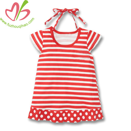 Stripe Cotton Baby Short Sleeves T-Shirts dress