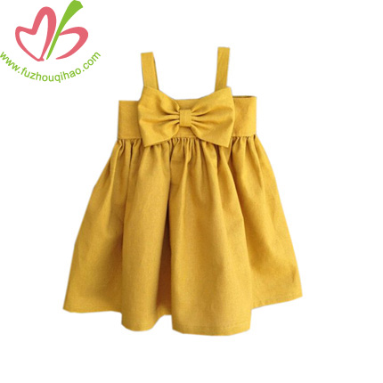 Little Girl's Party Dress-Mustard