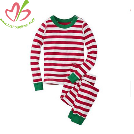 Custom Unisex Children Pajamas Set-Green and Red