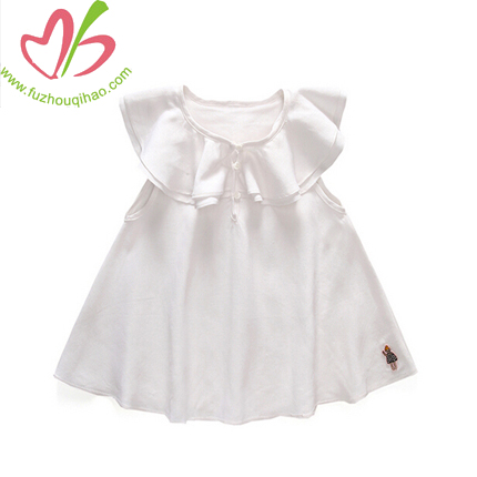 Ruffle Cotton Baby Girl Dresses,Sleeveless Children Garment