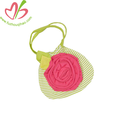 Stripe Girl's Handbag with Flower