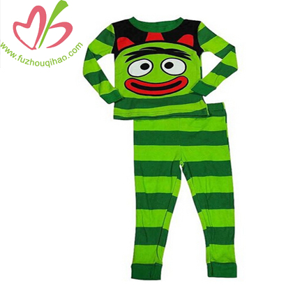 Cartoon Print Stripe Children Sleepwear Children Kids colour