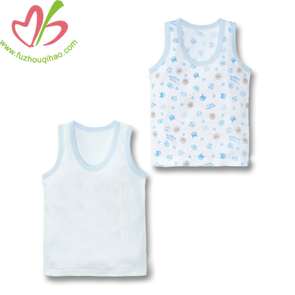 Breathable Comfortable Cotton Sleeveless Printing Round Collar Vest