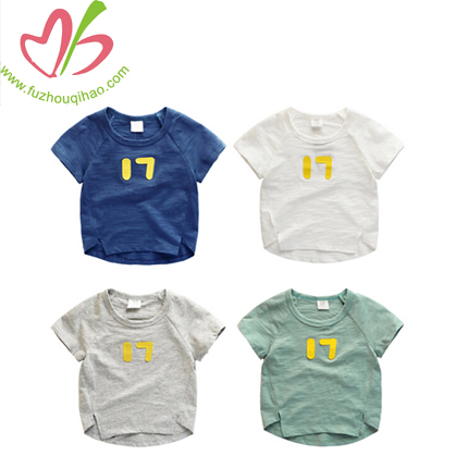 Customized Baby Boys clothing Applique Printed T-Shirt Soft Cotton