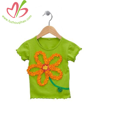 100% Cotton Girl's Flowers Tees