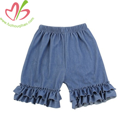 Girl's Denim Ruffle Shorts