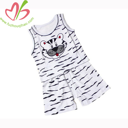 Tiger Printing Boy's Tank and Short Set