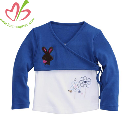 Two Colors Combine Baby Sewing Blouse