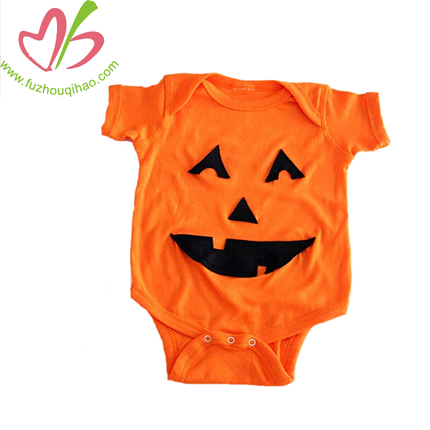 100% Cotton Halloween Short Sleeve Baby Romper