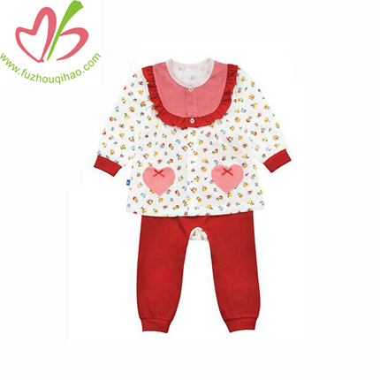 Wholesale Newborn Baby Clothes Sets Girls Kids Winter Ruffled Pants+Shirts Set