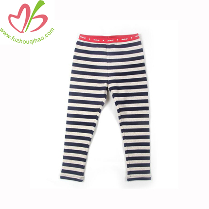 Stripes Knit Cotton Leggings, Fall Winter Children Pants, Winter Girl Leggings