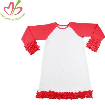 Long Sleeve Girl's Ruffle Raglan Tees