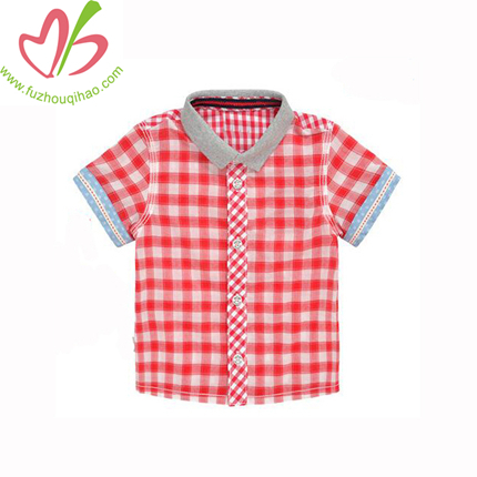 100% Cotton Boy Shirt, Students Checks Shirt, Summer Uniform Boy Shirt