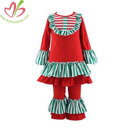 Christmas Color Girl's Matched Clothes Set