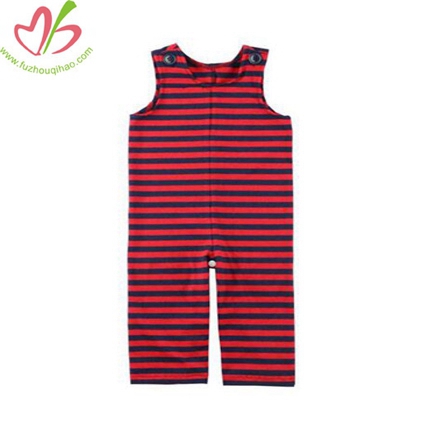 Red/Black Stripe Baby Boy's Romper