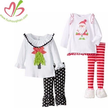 Ruffle Girl's Christmas Santa Outfits