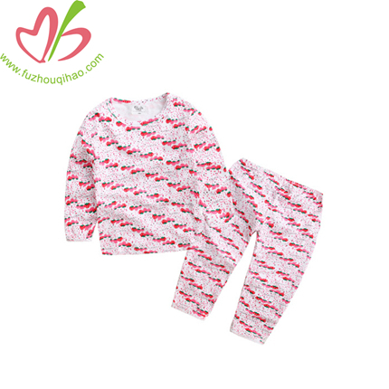 Full Printing Long Sleeves Girl Pajamas, Cute Girl Sleeping Wear