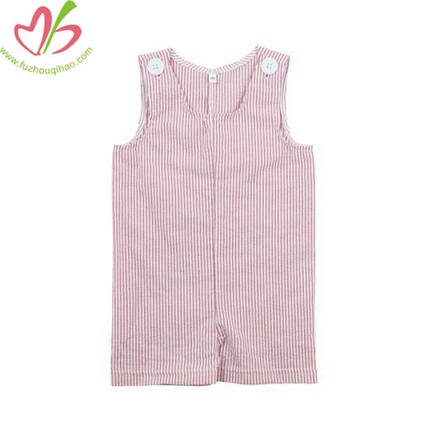 Stripe Seersucker Design Cotton Boy's Romper