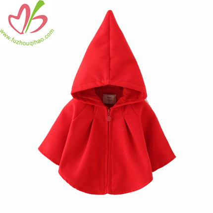 Cute Little Red Girl Jacket, Girl Overcoat, Girl Cloak with Hat