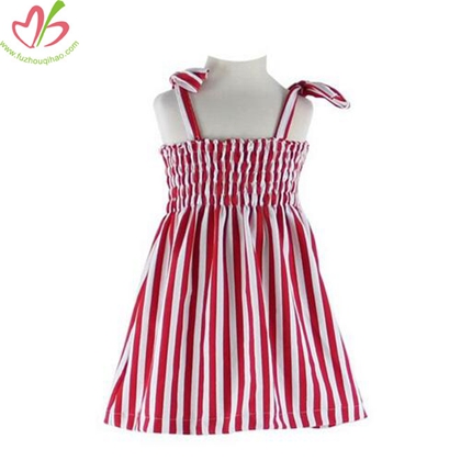 Cotton Vertical Stripe Baby Girls' Dress