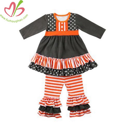 Orange Children Boutique Ruffle Leggings Sets