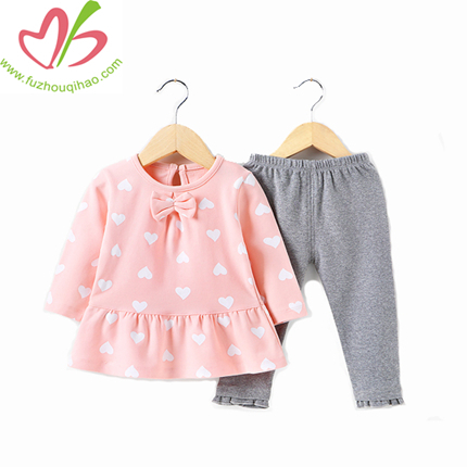 100% Cotton Girl Dress Top and Pant Set, Girl Clothes Set, Winter Clothes Sets